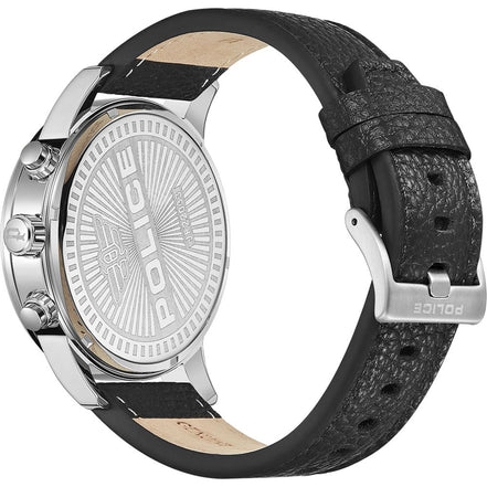 Orologio da polso con bracciale in pelle nera Police