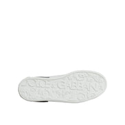 Chaussures Sneakers Portofino en Cuir Blanc avec Logo Dolce & Gabbana