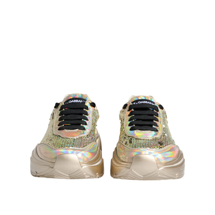 Chaussures Baskets Daymaster Irisées à Paillettes Dorées Dolce & Gabbana