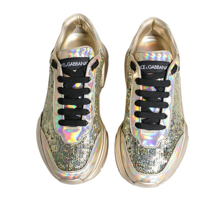Chaussures Baskets Daymaster Irisées à Paillettes Dorées Dolce & Gabbana