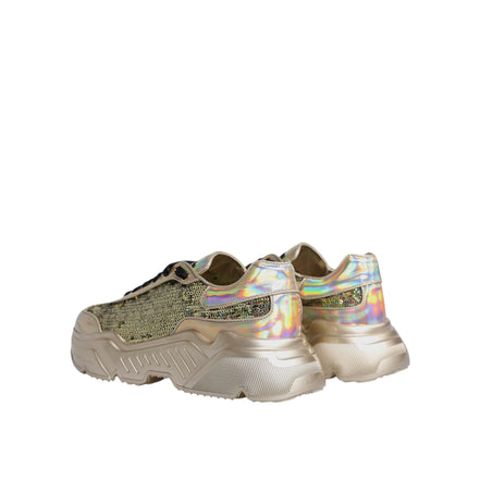 Chaussures Baskets Daymaster Irisées à Paillettes Dorées Dolce & Gabbana