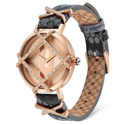 Montre Habillée Police en Cuir Gris