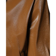 Giacca Bomber Dolce & Gabbana Uomo in Pelle Marrone con Zip Intera