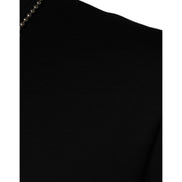 Dolce & Gabbana Black Cotton Necklace Embellished T-shirt