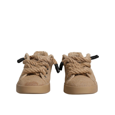 Dolce & Gabbana Scarpe da ginnastica basse da uomo in iuta marrone