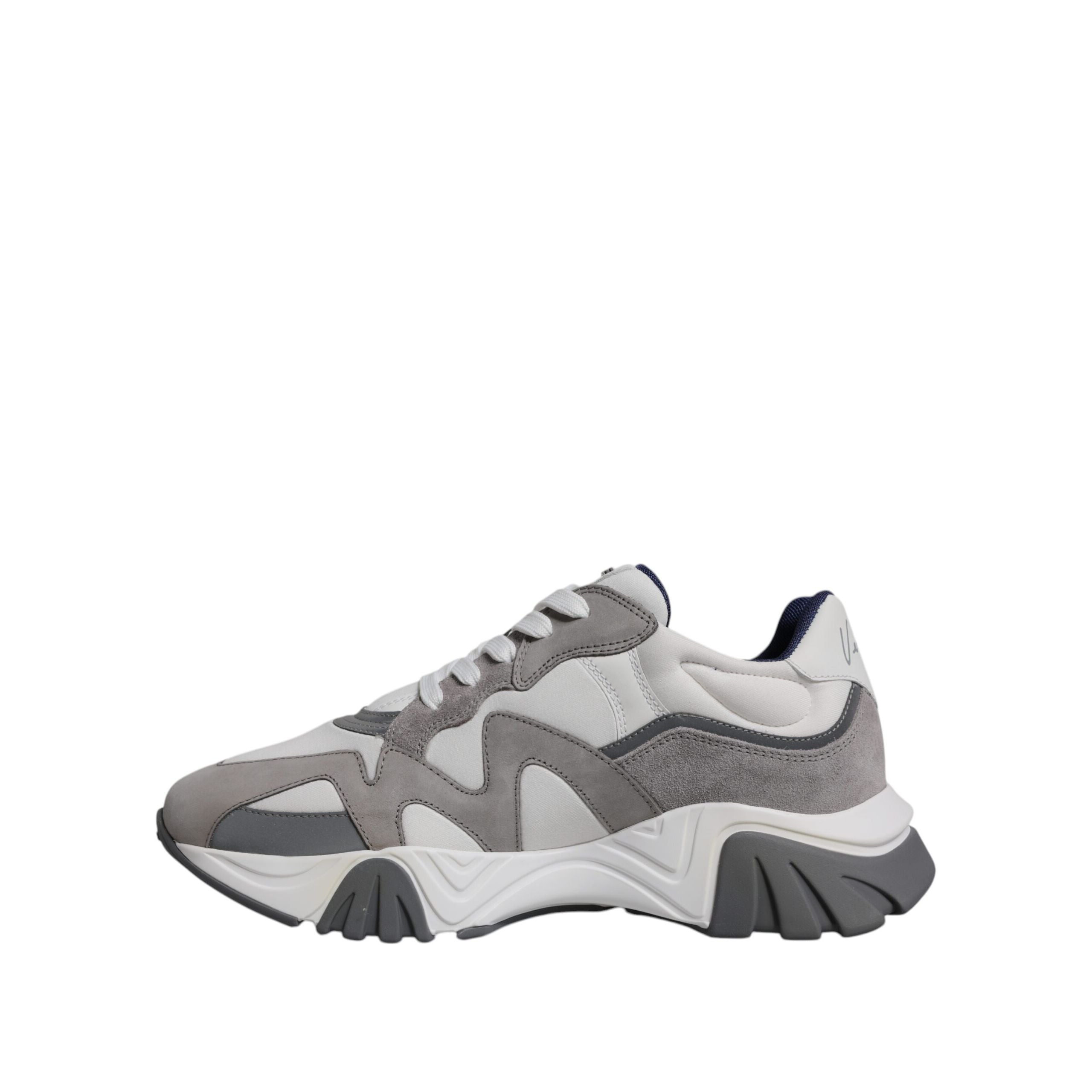 Versace Grey Leather Neoprene Chunky Low Top Squalo Sneakers Shoes