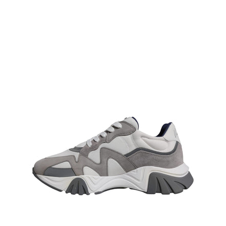 Versace Grey Leather Neoprene Chunky Low Top Squalo Sneakers Shoes