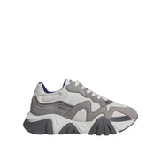Versace Grey Leather Neoprene Chunky Low Top Squalo Sneakers Shoes