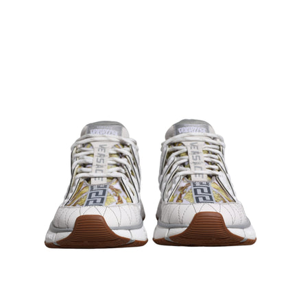 Versace White Trigreca Barocco Print Low Top Sneakers