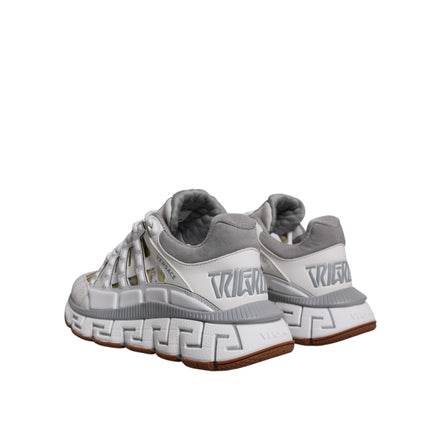Versace White Trigreca Barocco Print Low Top Sneakers