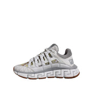 Versace White Trigreca Barocco Print Low Top Sneakers