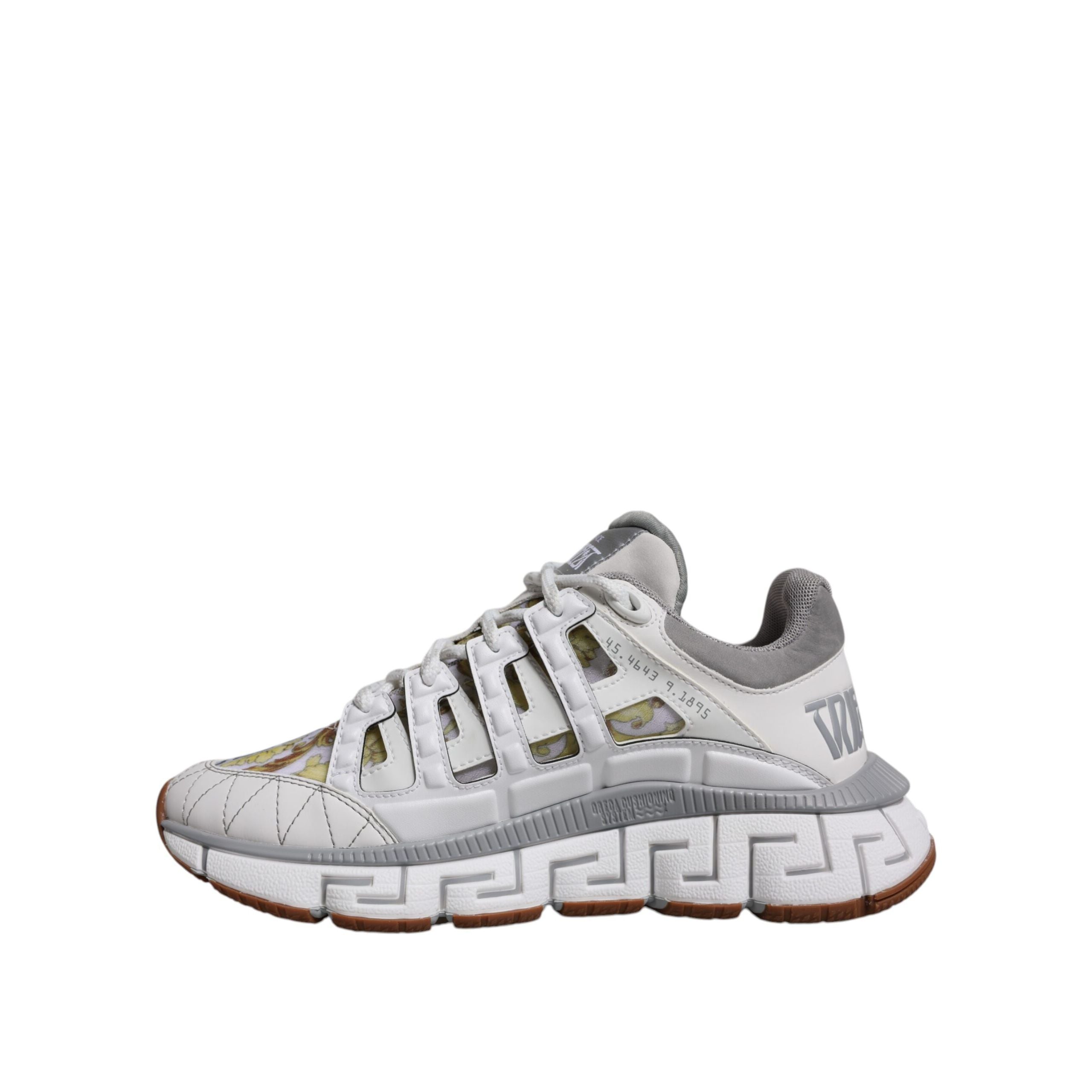 Versace White Trigreca Barocco Print Low Top Sneakers