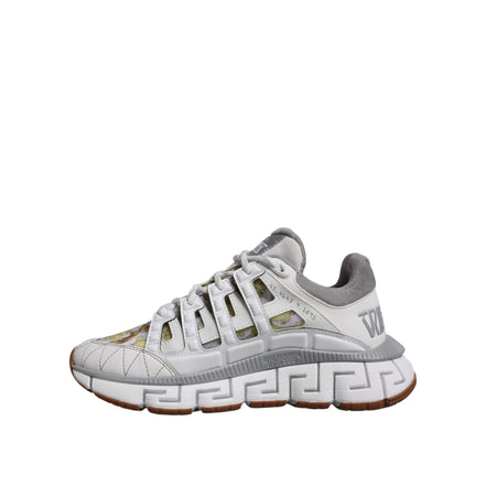 Versace White Trigreca Barocco Print Low Top Sneakers