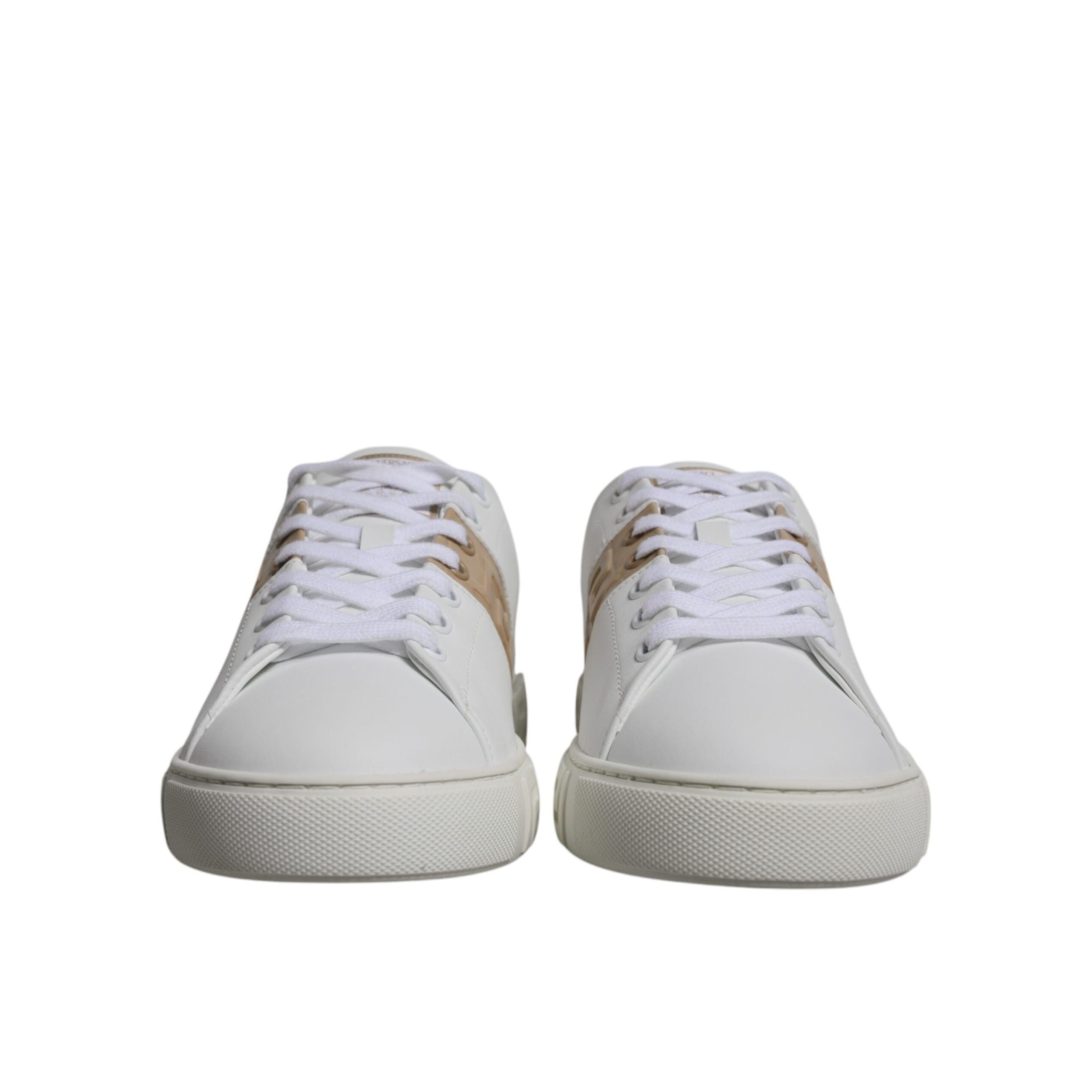 Versace White Brown Greca Print TPU Low Top Sneakers