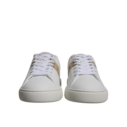 Versace White Brown Greca Print TPU Low Top Sneakers