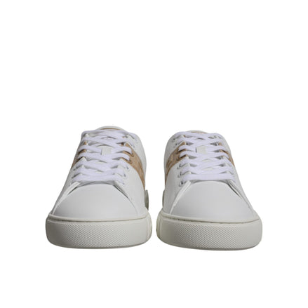 Chaussures basses pour homme Versace en TPU à imprimé Greca blanc et marron