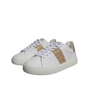 Versace White Brown Greca Print TPU Low Top Sneakers