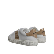 Versace White Brown Greca Print TPU Low Top Sneakers