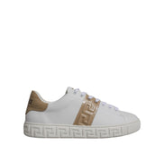 Versace White Brown Greca Print TPU Low Top Sneakers