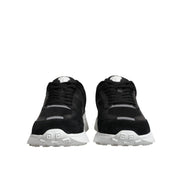 Versace Black Canvas Quad Fabric Medusa Low Top Sneaker Shoes