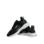 Versace Black Canvas Quad Fabric Medusa Low Top Sneaker Shoes