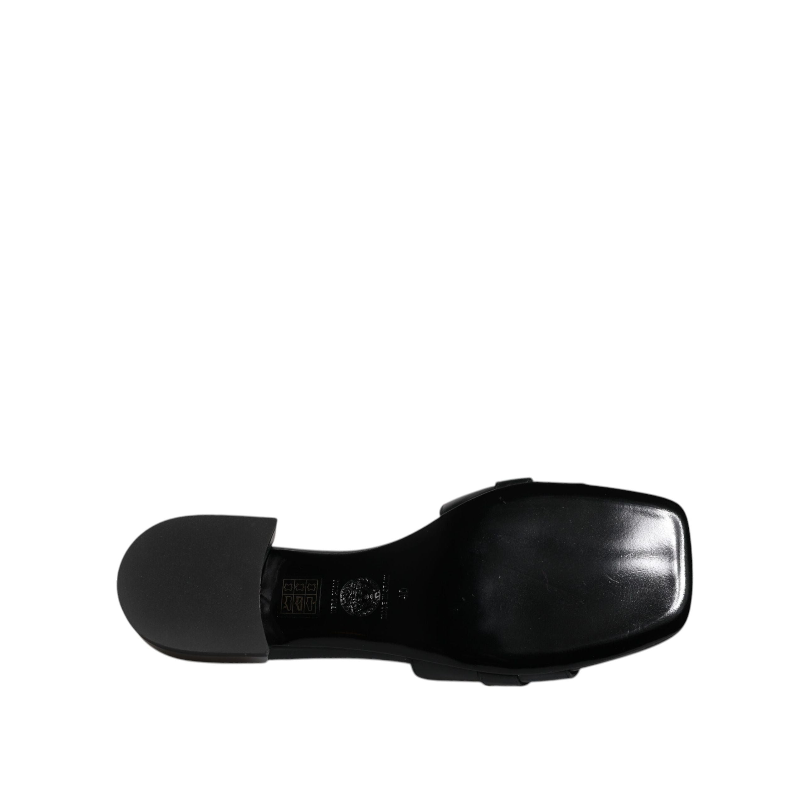 Versace Ciabatte Basse In Pelle Nera Con Logo
