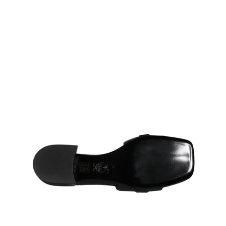Versace Ciabatte Basse In Pelle Nera Con Logo