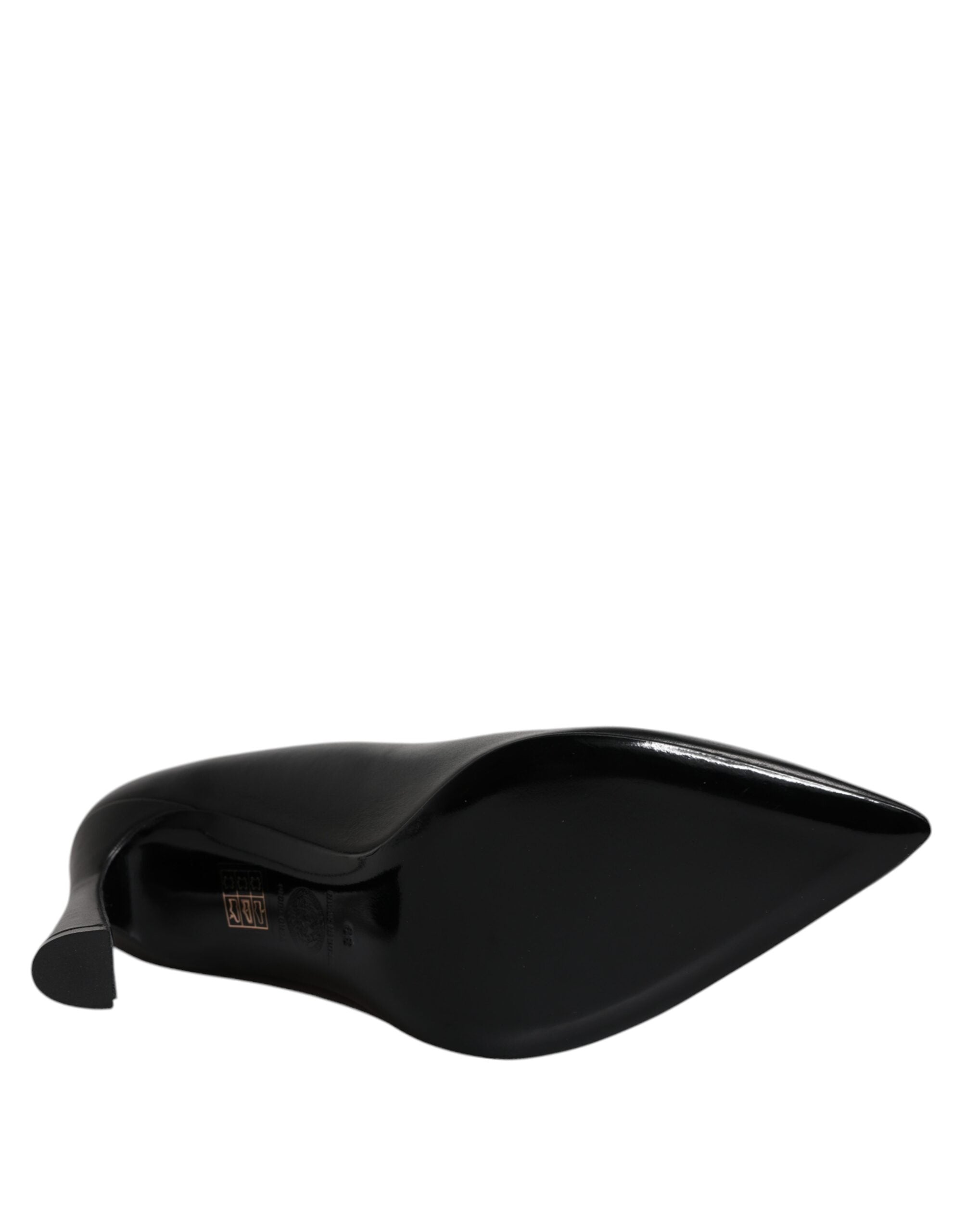Versace Black Leather High Heel Pumps