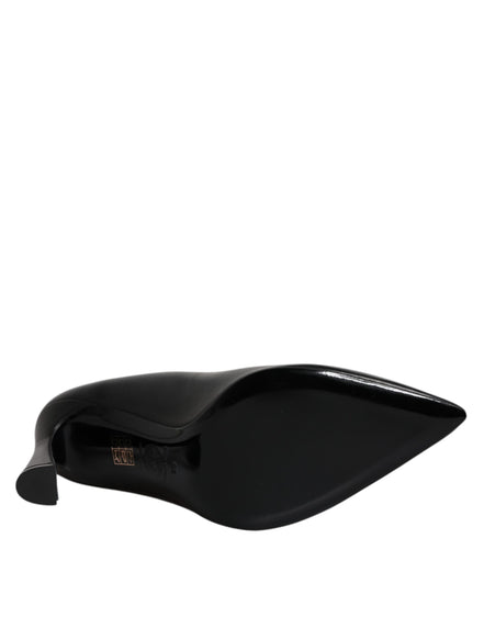 Versace Black Leather High Heel Pumps