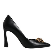 Versace Black Leather High Heel Pumps