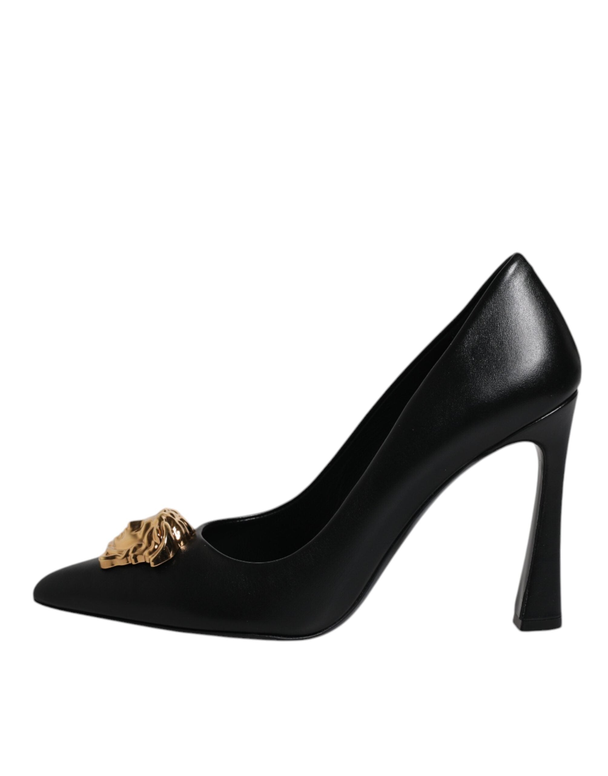 Versace Black Leather High Heel Pumps
