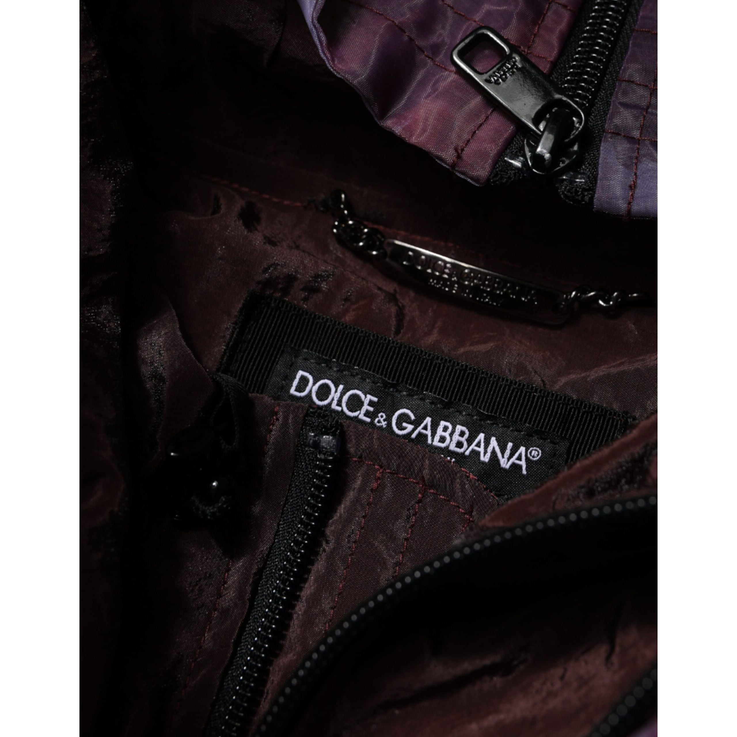 Giacca Blouson con Cappuccio da Uomo Dolce & Gabbana Mimetica Viola