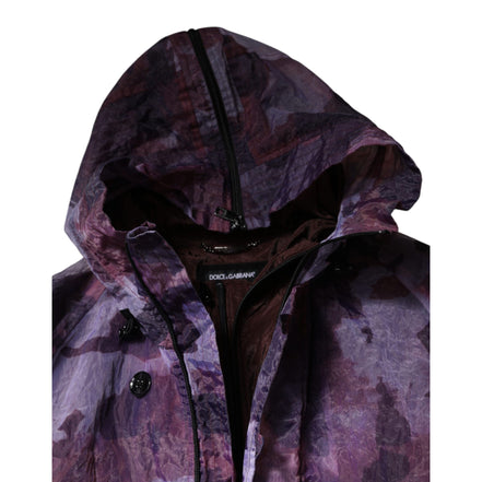 Giacca Blouson con Cappuccio da Uomo Dolce & Gabbana Mimetica Viola