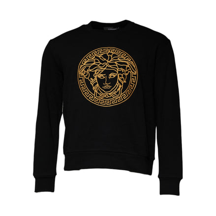 Versace Black Medusa Embroidered Crew Neck Sweater
