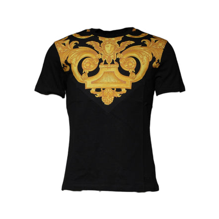 Versace Black Medusa Print Cotton Crew Neck T-shirt