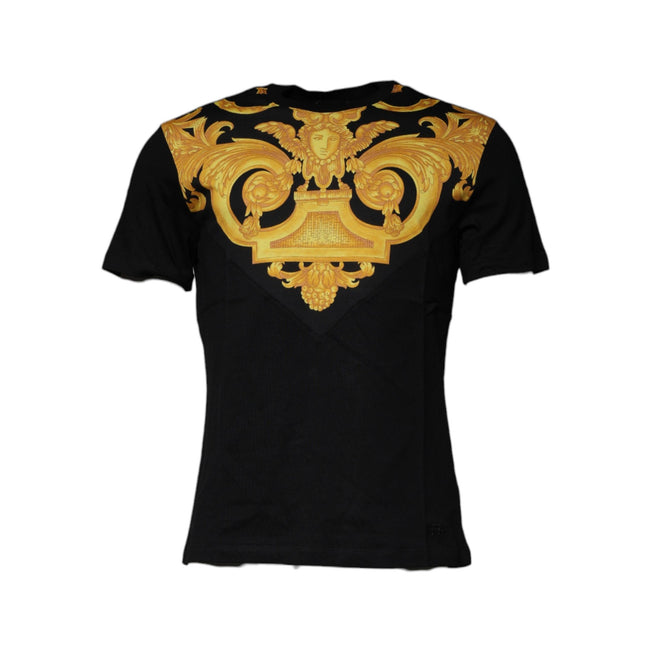 Versace Black Medusa Print Cotton Crew Neck T-shirt