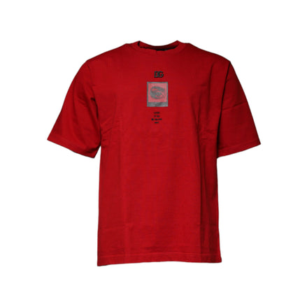 Dolce & Gabbana T-shirt Girocollo in Cotone con Occhio Rosso DG