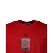 Dolce & Gabbana T-shirt Girocollo in Cotone con Occhio Rosso DG