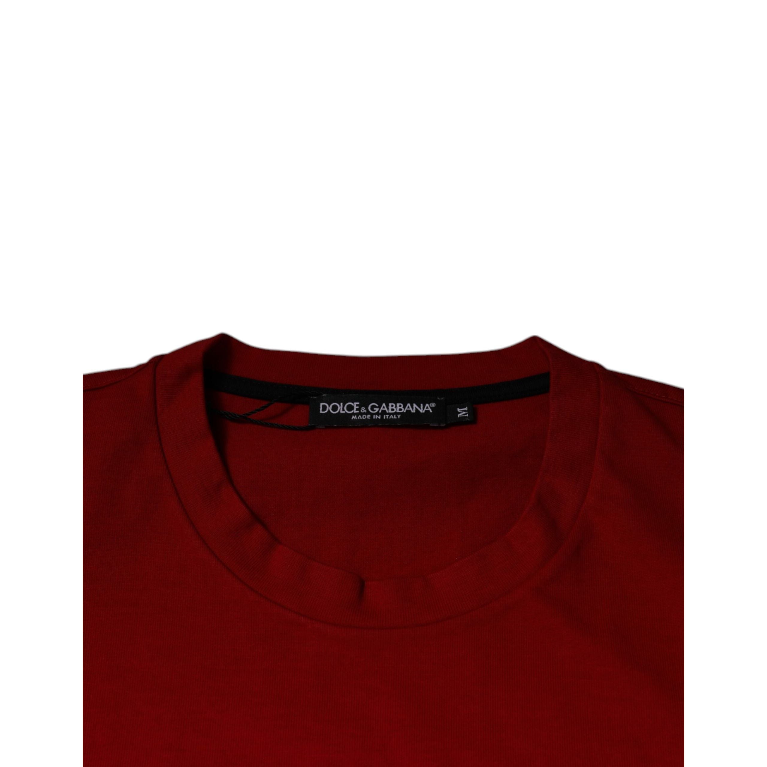 Dolce & Gabbana T-shirt Girocollo in Cotone con Occhio Rosso DG