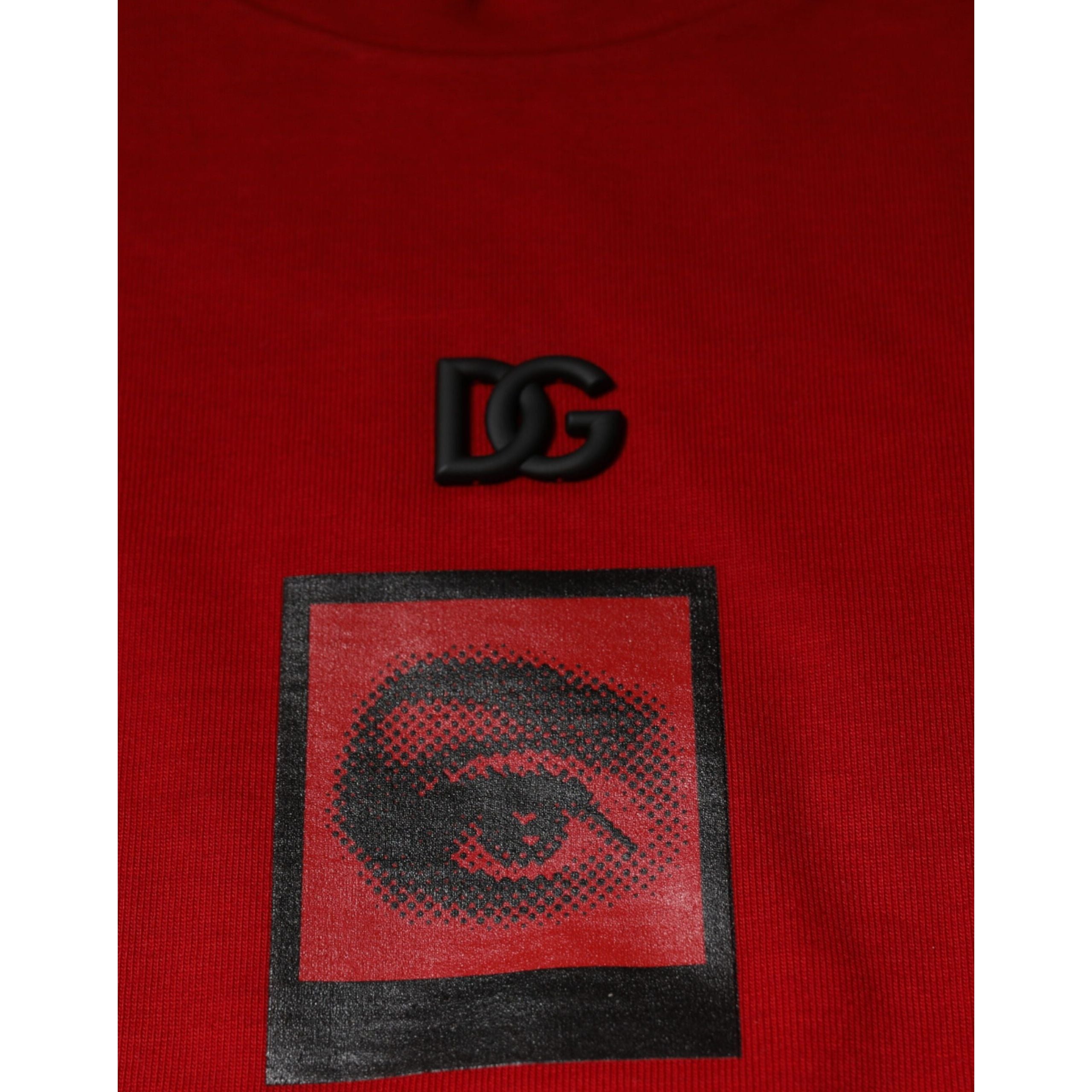 Dolce & Gabbana T-shirt Girocollo in Cotone con Occhio Rosso DG