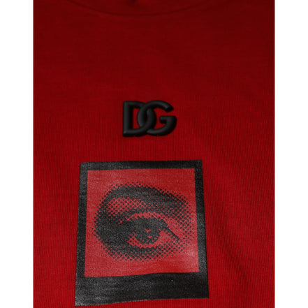 Dolce & Gabbana T-shirt Girocollo in Cotone con Occhio Rosso DG