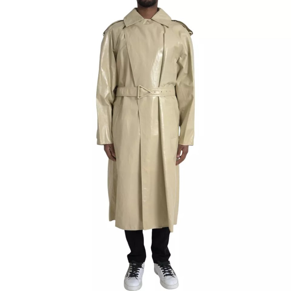 Bottega Veneta Beige Leather Trench Coat