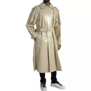 Bottega Veneta Beige Leather Trench Coat