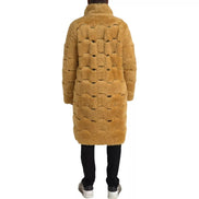 Bottega Veneta Cappotto Lungo Teddy Giallo in Lana