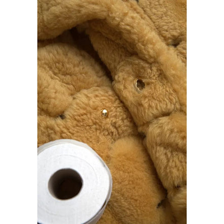 Bottega Veneta Cappotto Lungo Teddy Giallo in Lana