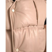Veste en Cuir de Veau Matelassée sans Manches Beige Bottega Veneta