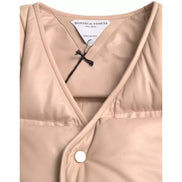 Veste en Cuir de Veau Matelassée sans Manches Beige Bottega Veneta