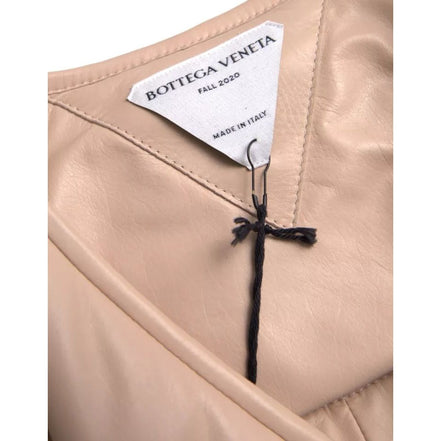 Veste en Cuir de Veau Matelassée sans Manches Beige Bottega Veneta