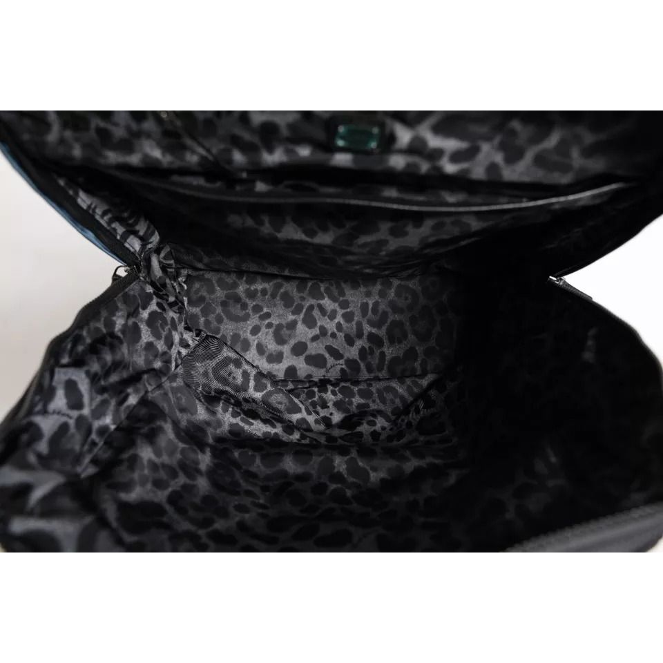 Dolce & Gabbana Zaino Scuola Nero in Nylon con Logo DG