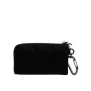 Dolce & Gabbana Pochette Zippée en Nylon Noir avec Logo et Porte-Clés